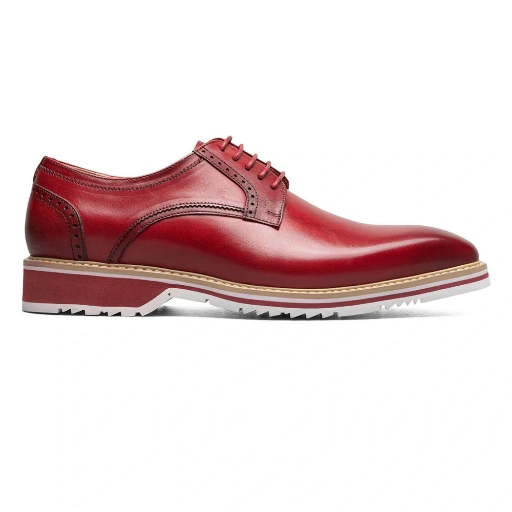 Stacy Adams Men's Barringer Plain Toe Oxford- Size 8- Red